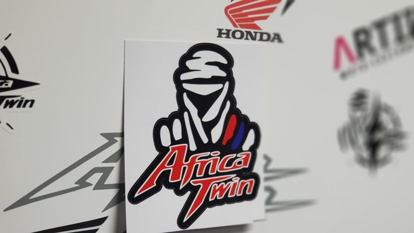 Naklejka kolorowa - Africa Twin - 130mm x 103mm